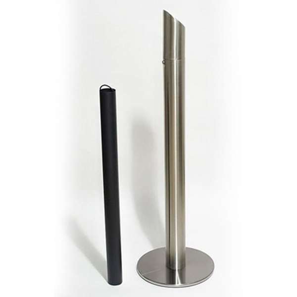 Cigarette Bin Pole, grey laquered, for outdoor use #2