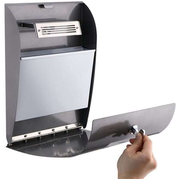 Cigarette Bin Convex, grey coated, 2,1 l #4