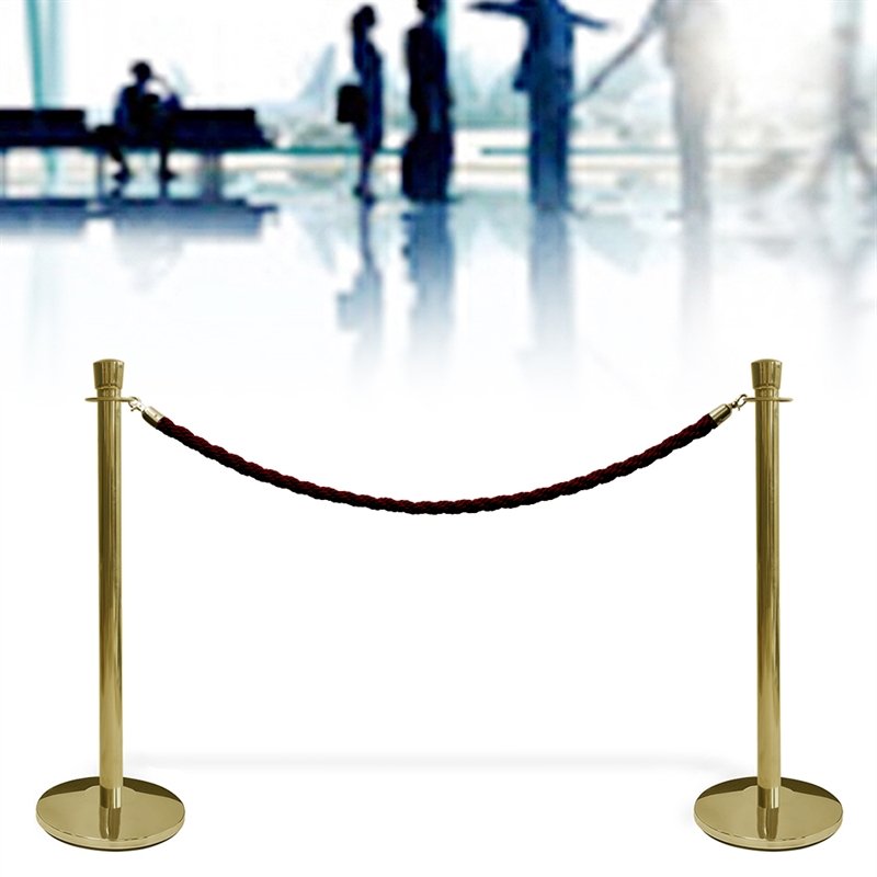 Crowd control rope,  Black - Gold fixing #3