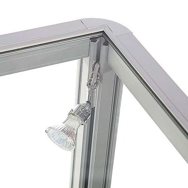 Showcase Desk Duo, silver, with LED spots #8