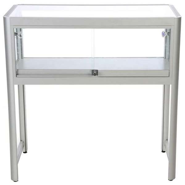 Showcase Desk Duo, silver, with LED spots #5