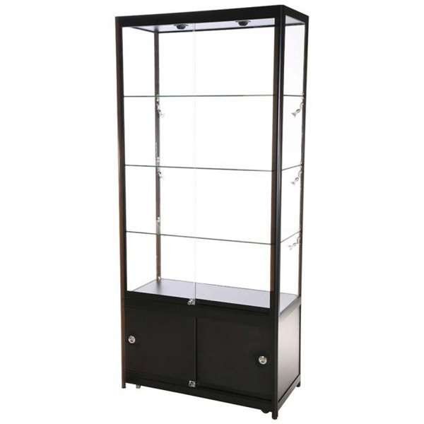 Showcase Tower Duo, black, with storage and LED spots #6