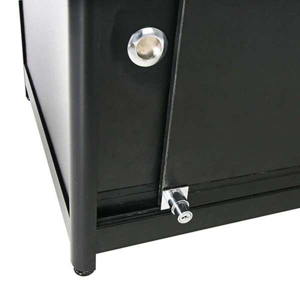 Showcase Tower Duo, black, with storage and LED spots #2