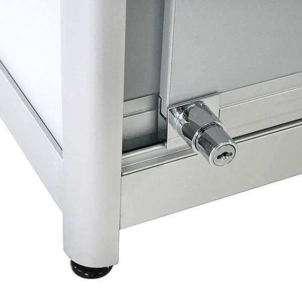 Showcase Tower Duo, silver, with storage and LED spots #6