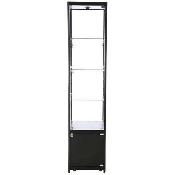 Showcase Tower Solo, black, with storage and LED spots #11
