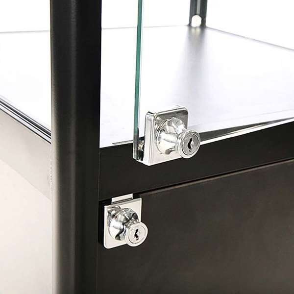 Showcase Tower Solo, black, with storage and LED spots #9
