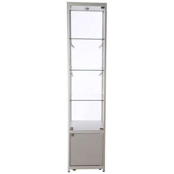 Showcase Tower, Solo, with locker - Silver. LED #8
