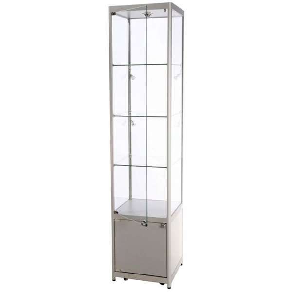 Showcase Tower, Solo, with locker - Silver. LED #4