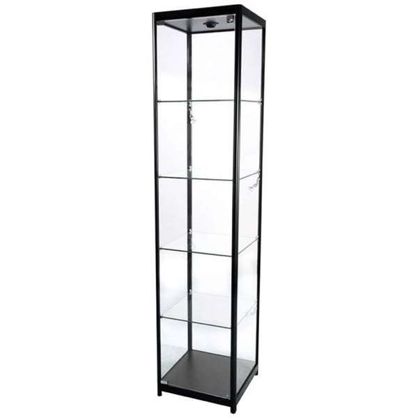 Showcase Tower Solo, black, with LED spots #1