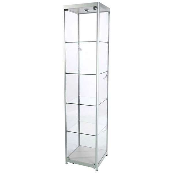 Showcase Tower Solo, silver, with LED spots #1