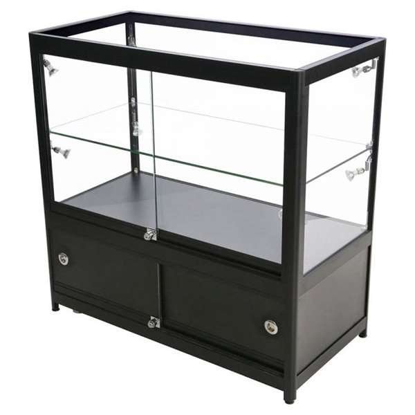 Showcase Counter Duo, black, with storage and LED spots #5