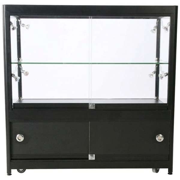 Showcase Counter Duo, black, with storage and LED spots #9