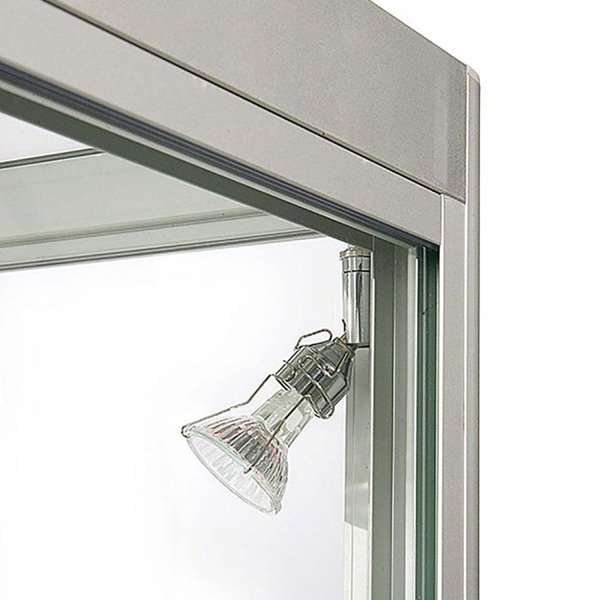Showcase Counter Duo, silver, with storage and LED spots #4