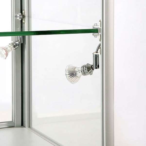 Showcase Counter Duo, silver, with storage and LED spots #5