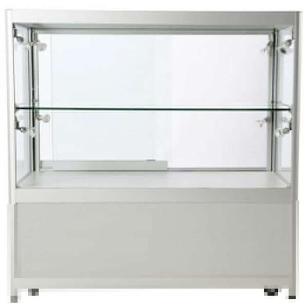 Showcase Counter Duo, silver, with storage and LED spots #8