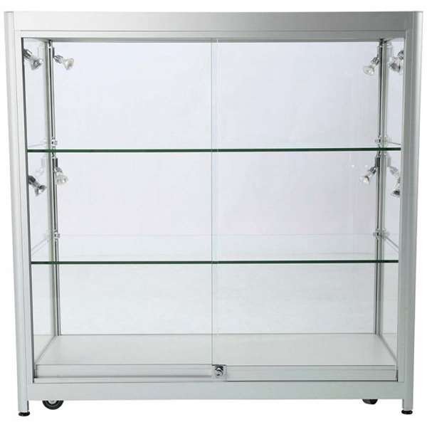 Showcase Counter Duo, silver, with LED spots #11