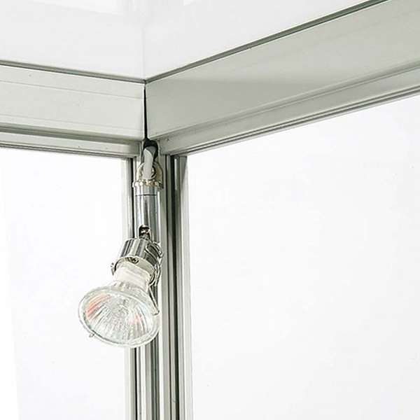 Showcase Counter Duo, silver, with LED spots #4