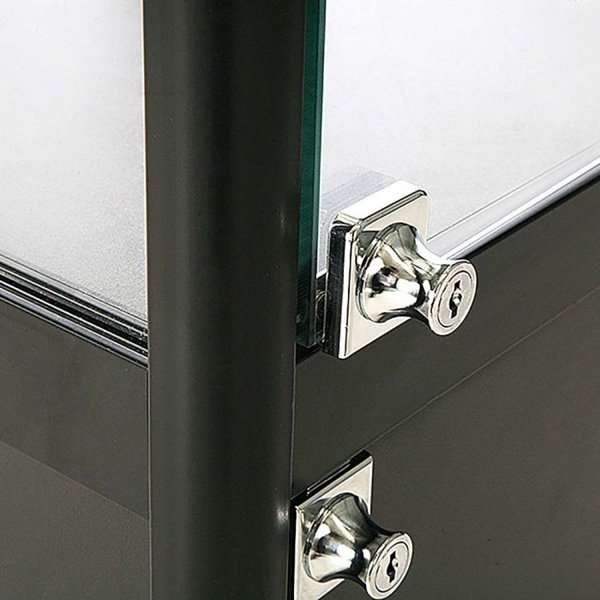 Showcase Counter Solo, blackt, with storage and LED spots #4