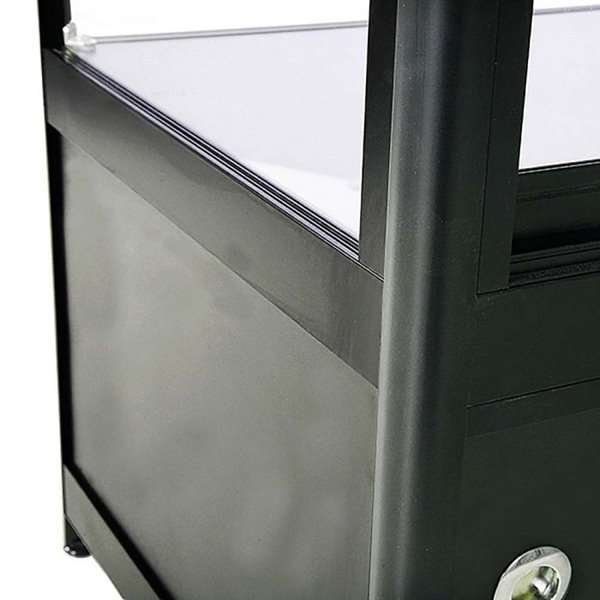 Showcase Counter Solo, blackt, with storage and LED spots #3