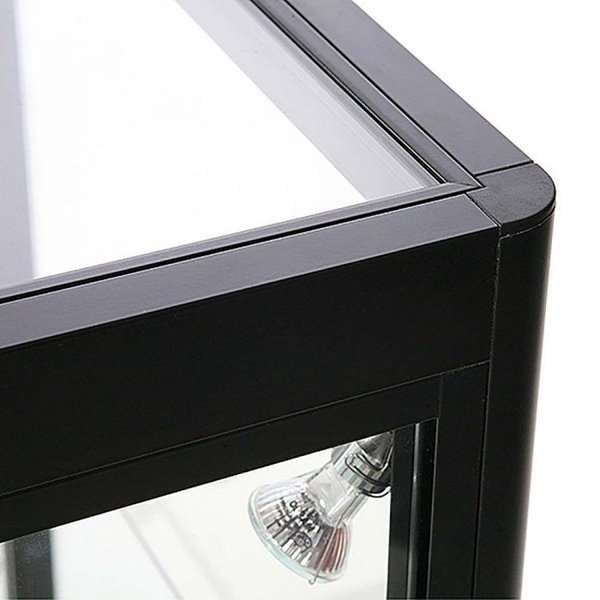 Showcase Counter Solo, blackt, with storage and LED spots #2
