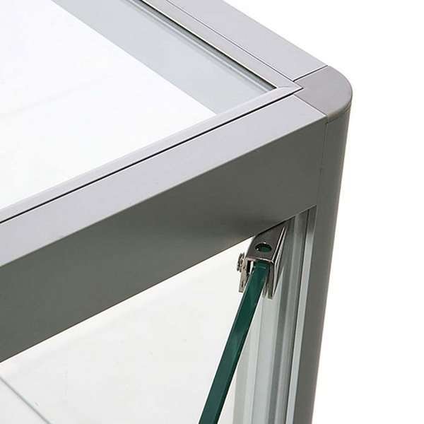 Showcase Counter Solo, silver, with storage and LED spots #2