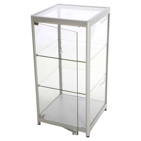 Showcase Counter Solo, silver, with LED spots #1