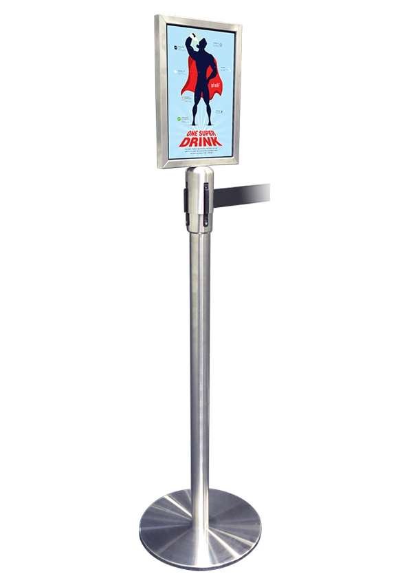 Sign holder for Crowd Barrier Belt system, Black, A4 #2