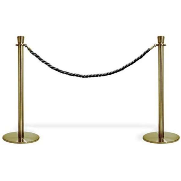 Crowd Control System, 2 poles with black rope. Gold System #1