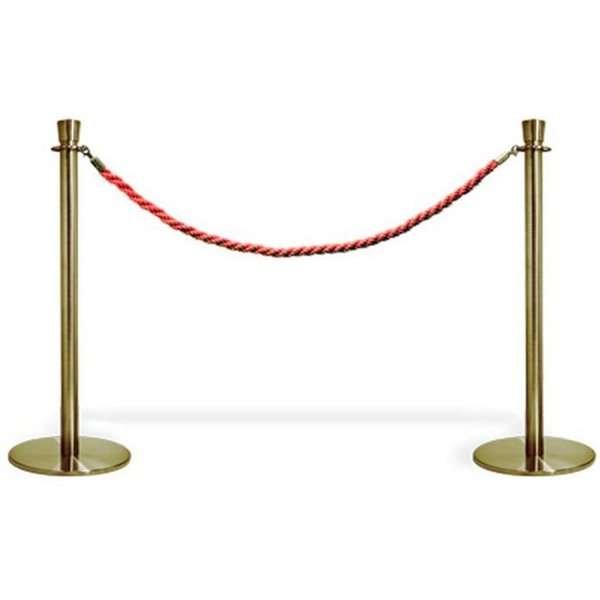 Crowd Control System, 2 poles with red rope. Gold System #1