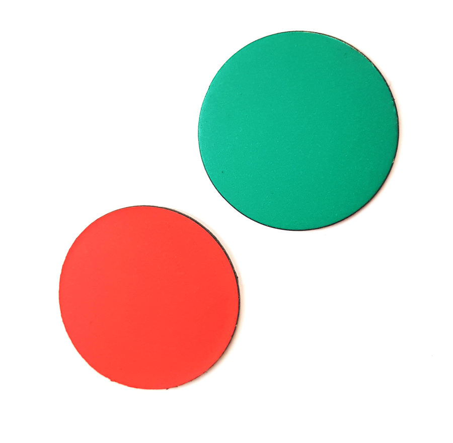 Reversible Magnet &Oslash;25mm Red/Green