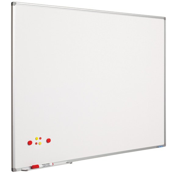 Whiteboard with aluminum frame for intensive use, choose from 25 sizes - 120x180