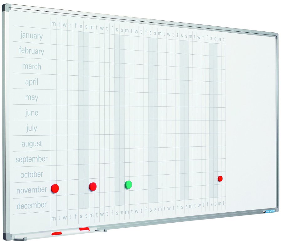 Planning Board - Annual Calendar with Days - 60x120 cm #1