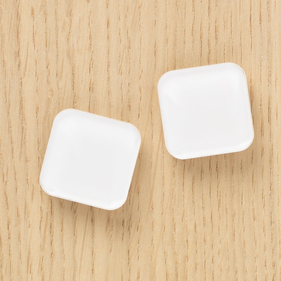 Strong glass magnets white square, 2-pack #1