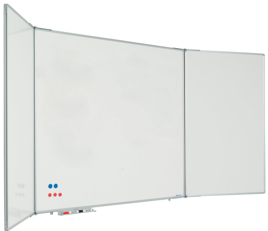 Whiteboard with 2 doors (5 sides), lockable - 90x120 cm (90x240 cm) - without locking mechanism #1
