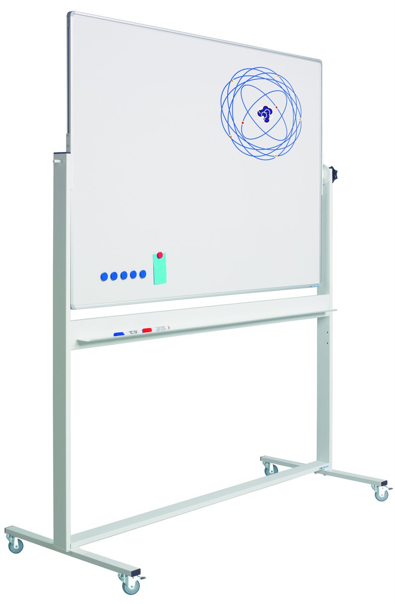 Swivel board with lacquered surface on mobile stand, choose between 2 sizes - 120x200