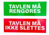 Magnetic sign with cleaning rules for whiteboard, reversible magnet tile HxWxD 50x150x1 mm including print on both sides #1