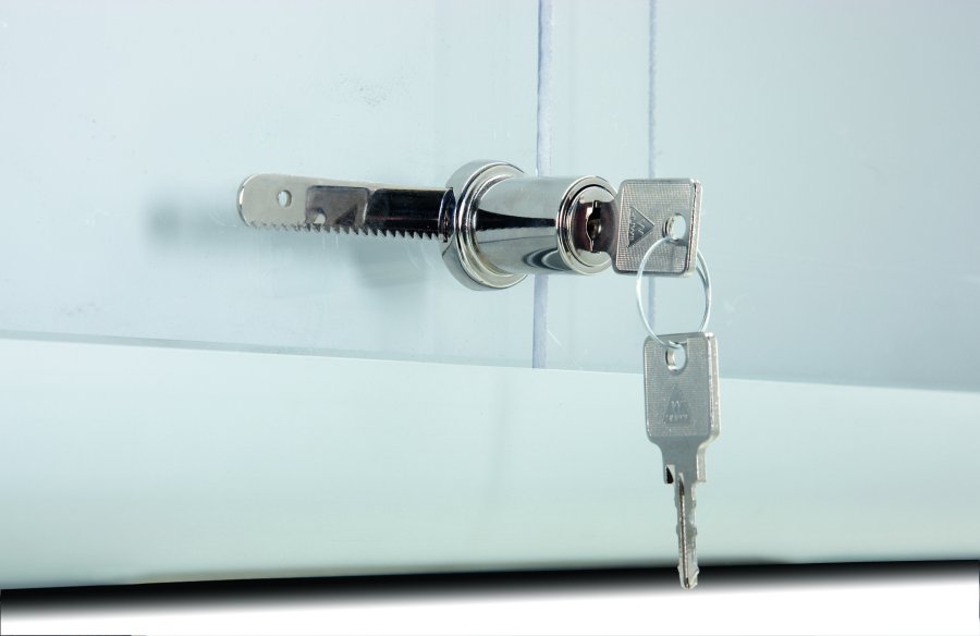 Indoor showcase Rondo, sliding doors, 6xA4, 60x66 cm