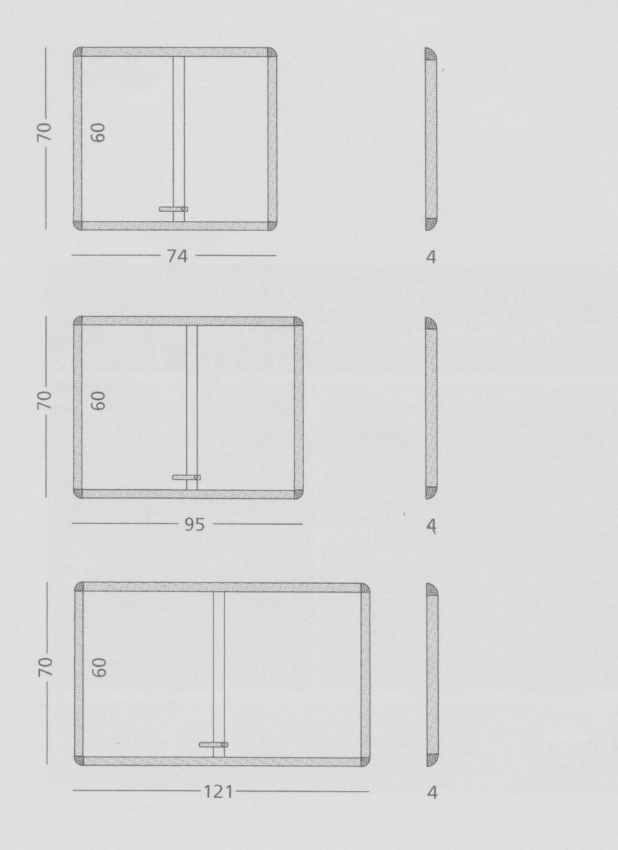 Indoor showcase Rondo, sliding doors, 6xA4, 60x66 cm