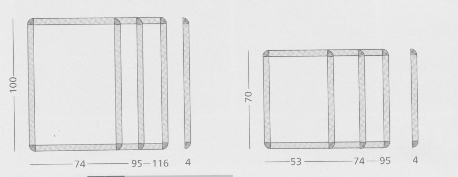 Indoor/outdoor showcase Rondo, hinged door, 4xA4, 60x45 cm