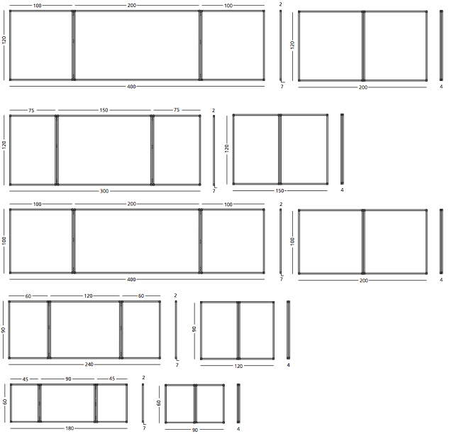 Whiteboard with 2 doors (5 sides), can be locked - 60x90 cm (60x180 cm) - without locking hardware #7