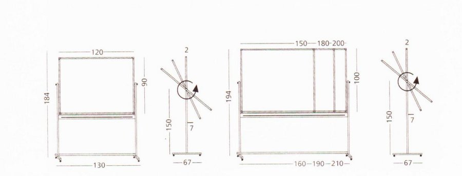Swing board, whiteboard for intensive use on mobile stand - 8 sizes - 90x120 cm #5