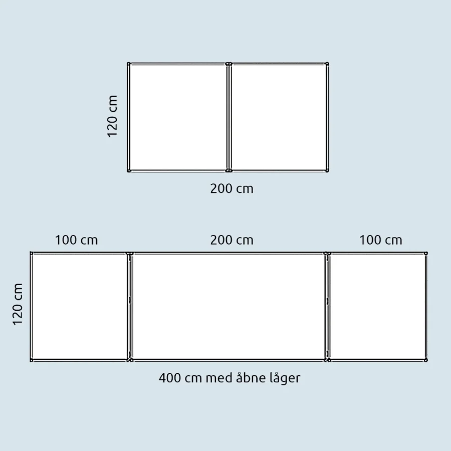 Whiteboard with 2 doors (5 sides), lockable - 120x150 cm (120x300 cm) - without locking mechanism #3