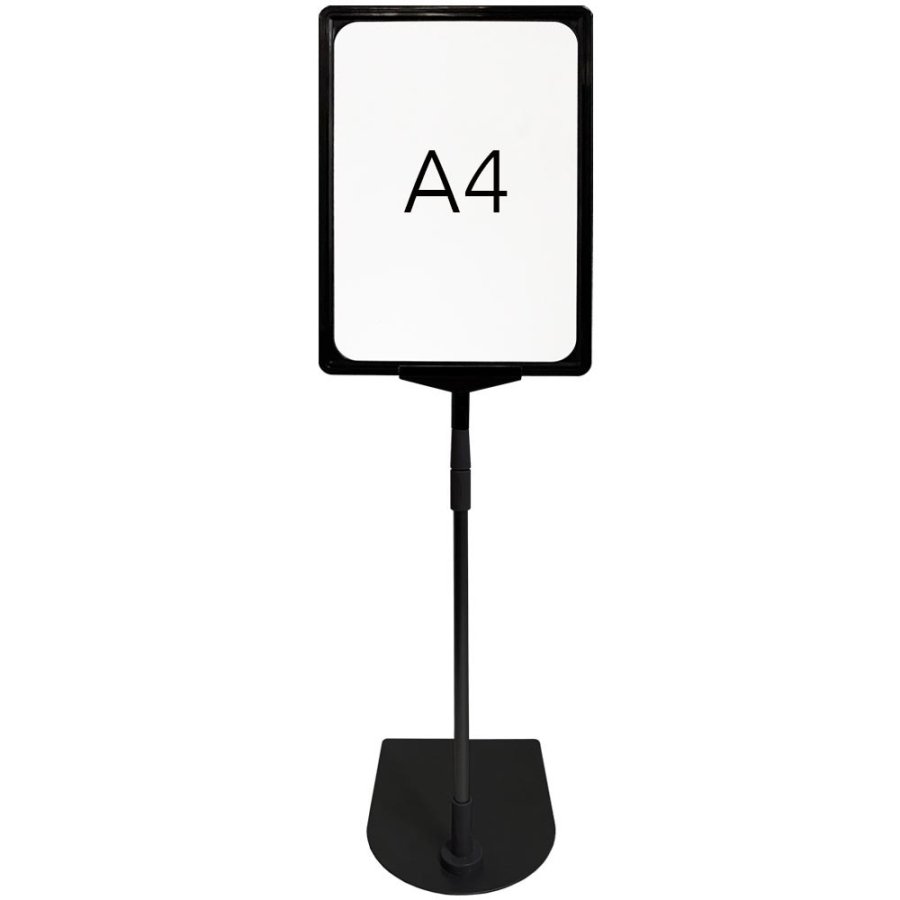 Prisrammesæt, sort stål fod og alu stang, A4 ramme #2