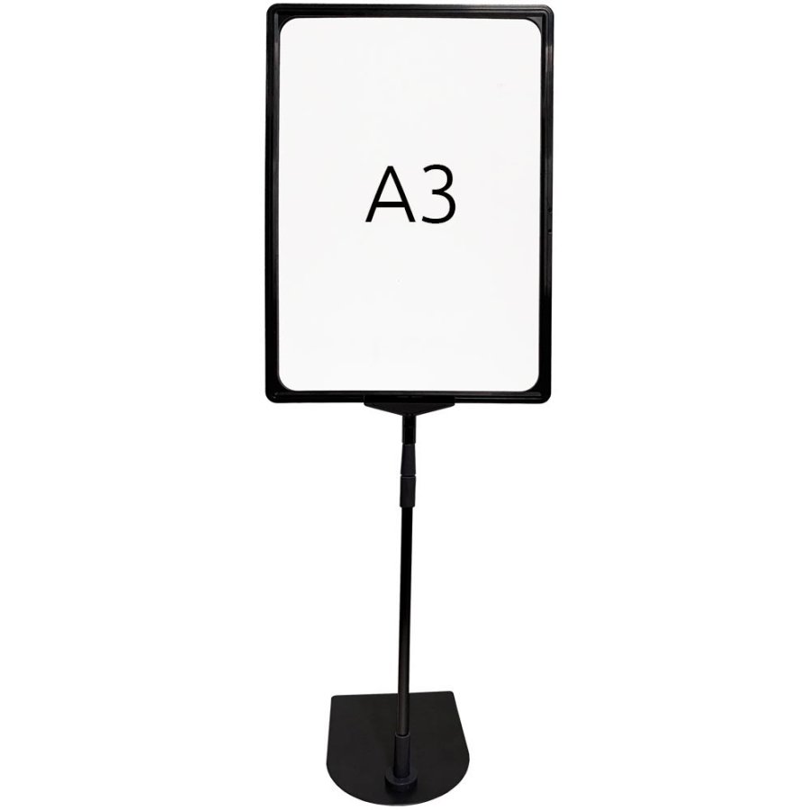 Prisrammesæt, sort stål fod og alu stang, sort A3 ramme. #2