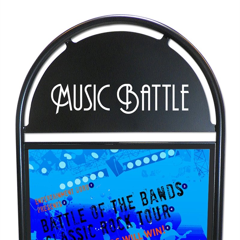 Gothic Circle Street sign with logo plate, black - A1 #6