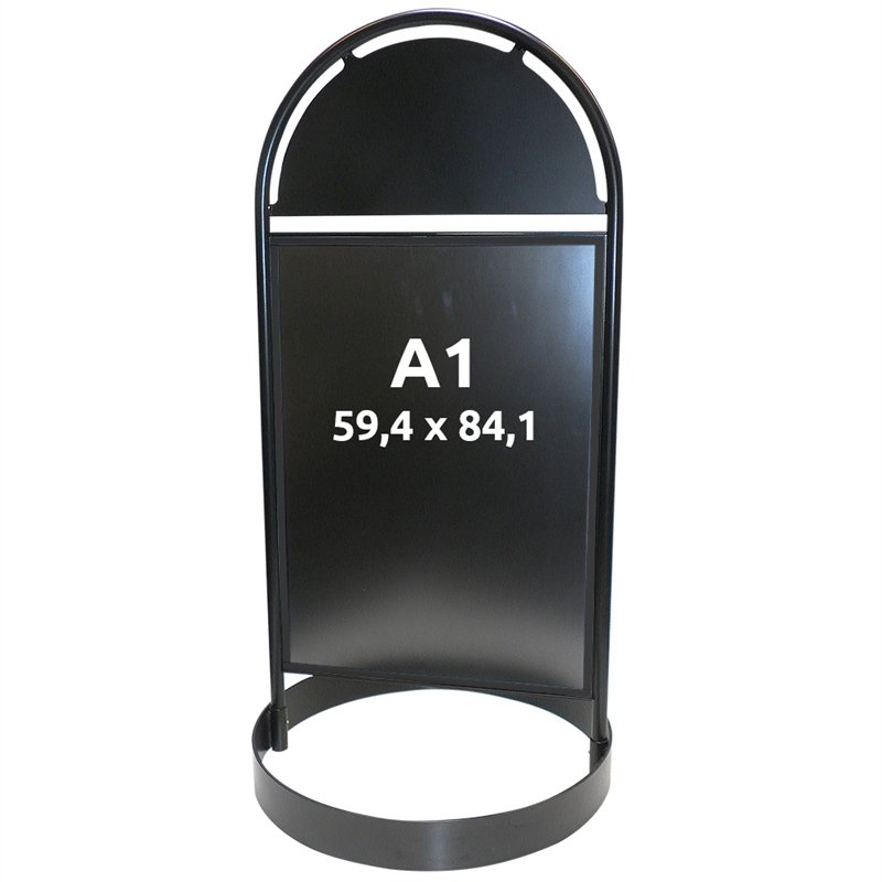 Gothic Circle Street sign with logo plate, black - A1 #2