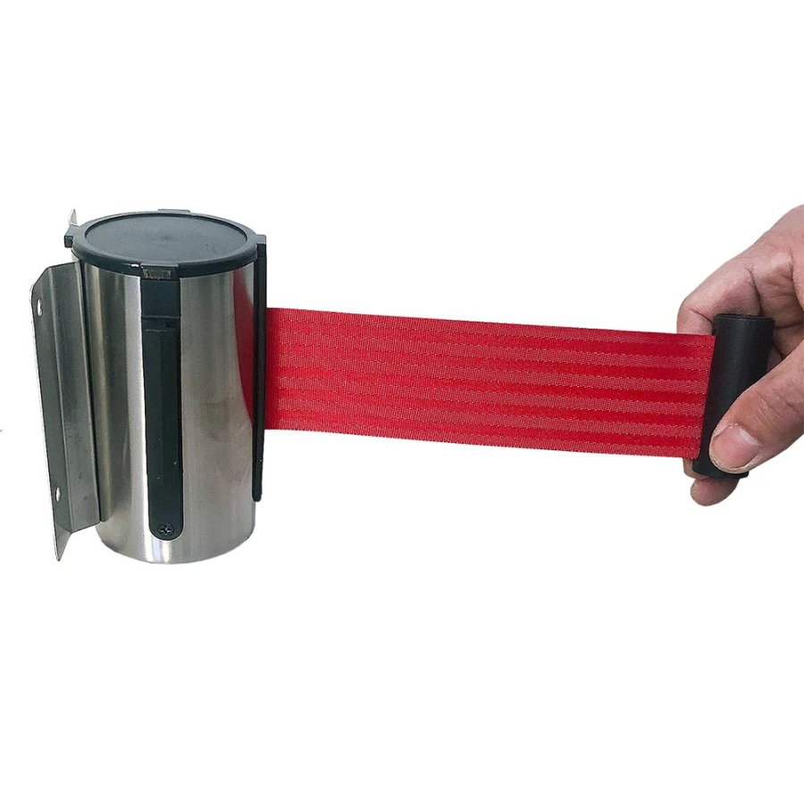 Crowd Barrier, Wall Dispenser, Stainlees Steel with 3meter Red belt #2