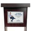 Elegant Black Wood Podium with A3 Silver Frame - Wood Podium from Fast-Fix #3