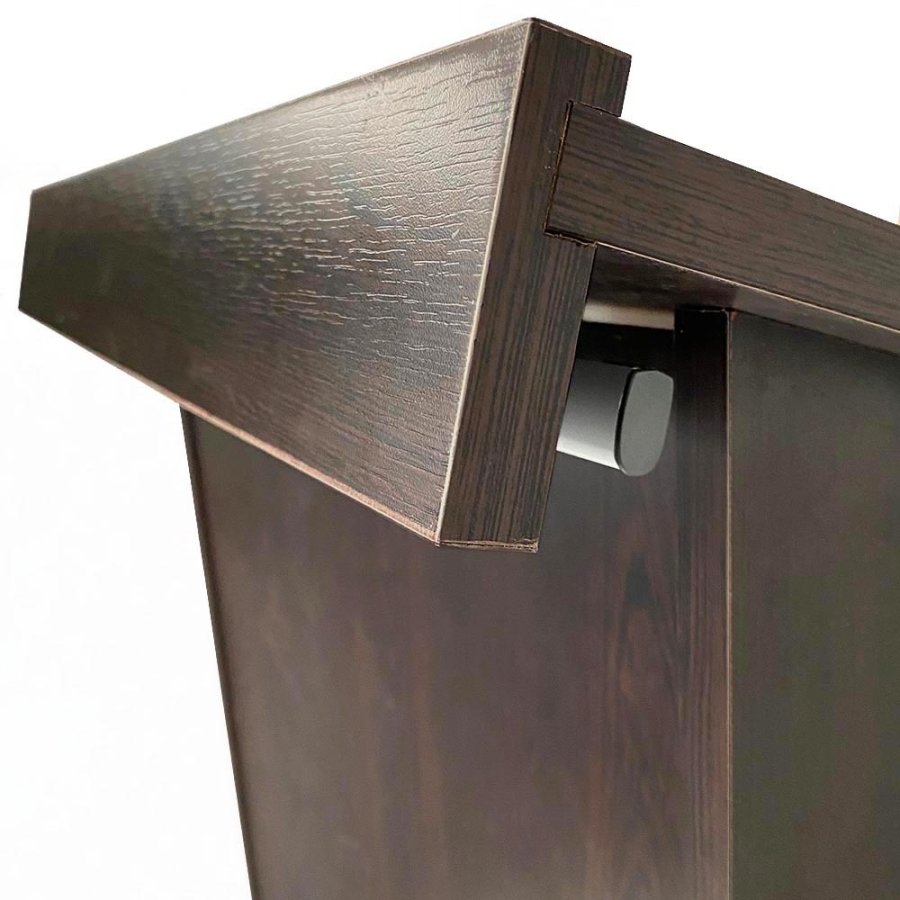 Elegant Black Wood Podium with A3 Silver Frame - Wood Podium from Fast-Fix #7