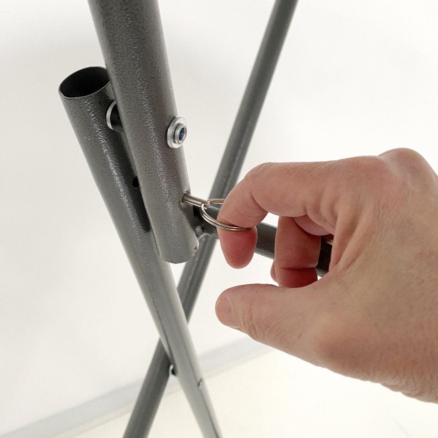Folding table round Ø 80cm: White Tabletop & Black Steel Frame, Height 110cm #3